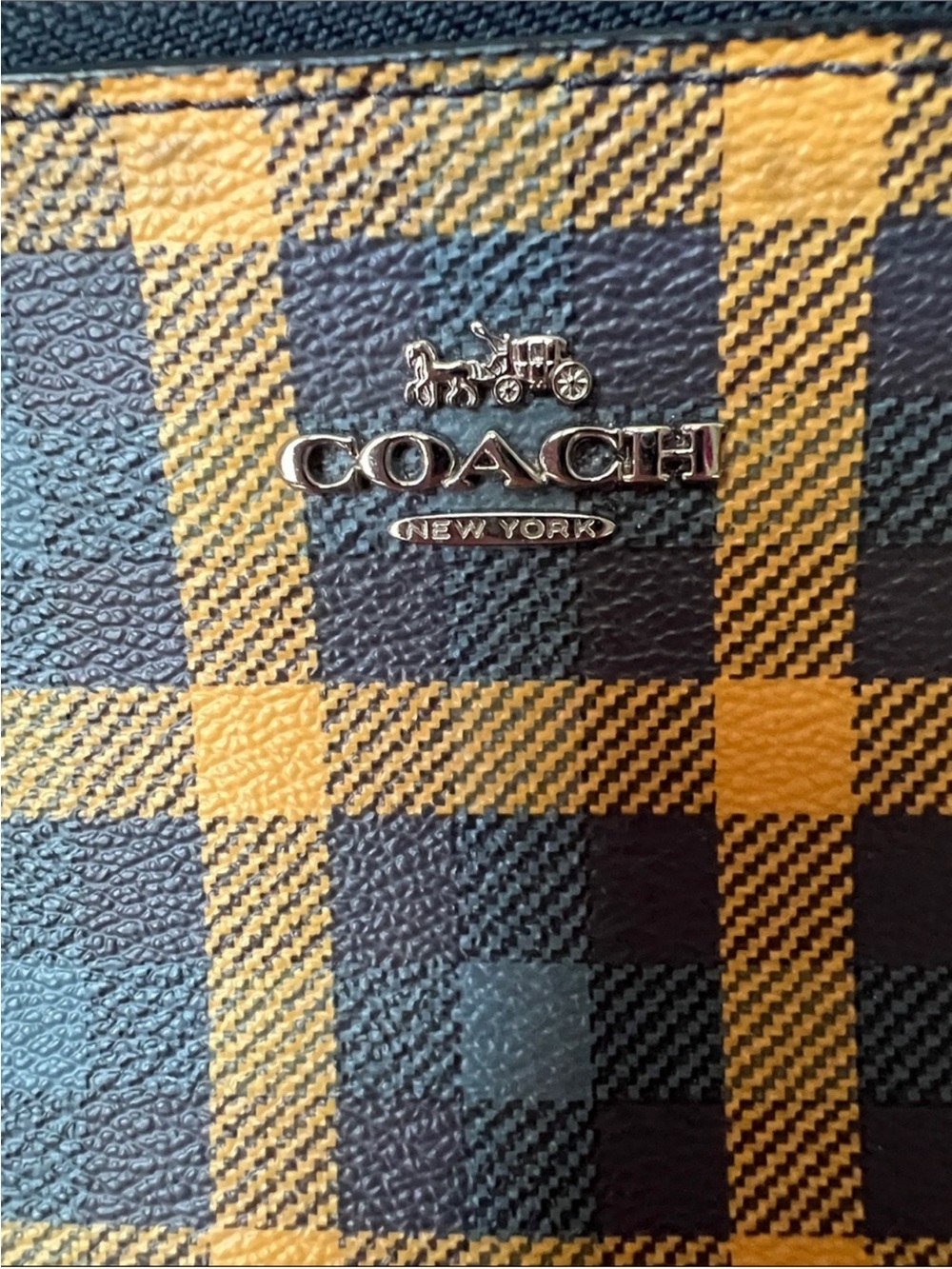 Coach Plaid Large Zip Wristlet Clutch - Picture 3 of 14